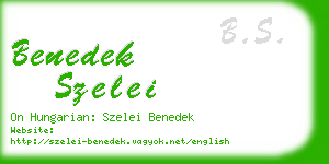 benedek szelei business card